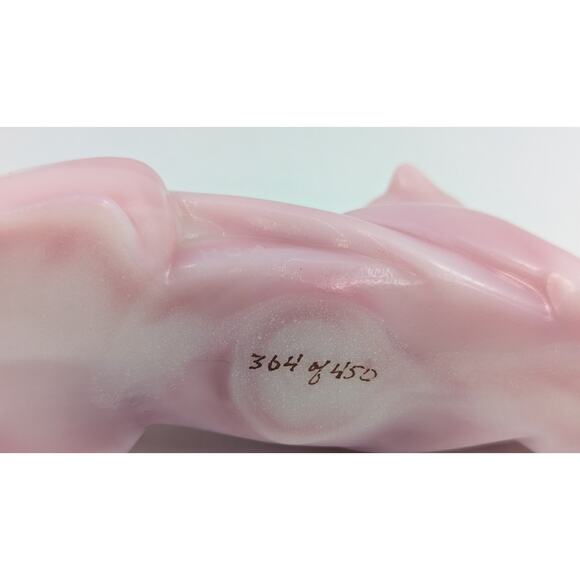 Heisey by Fenton Pink Rosalene Glass Panther Tiger Figurine Limited Edition #364 - Picture 9 of 10